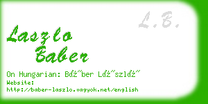 laszlo baber business card